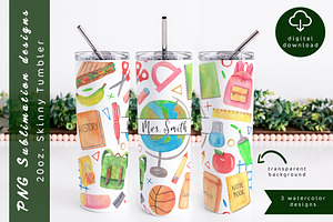 Teacher tumbler sublimation design