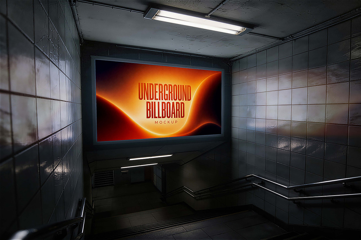 Underground Billboard Mockup, an Advertising Mockup by Pitchlook.Studio (Photo 4 of 4)