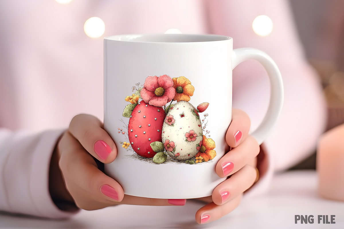 Whimsical Easter Eggs & Flower Png, an Illustration by Craft Nest (Photo 8 of 11)