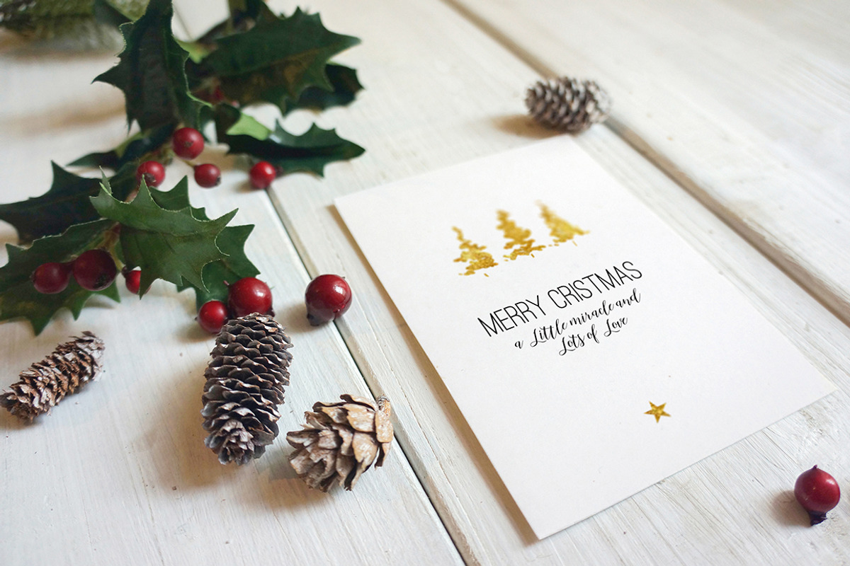 Christmas card Mockup, a Print Template by Amris (Photo 2 of 6)