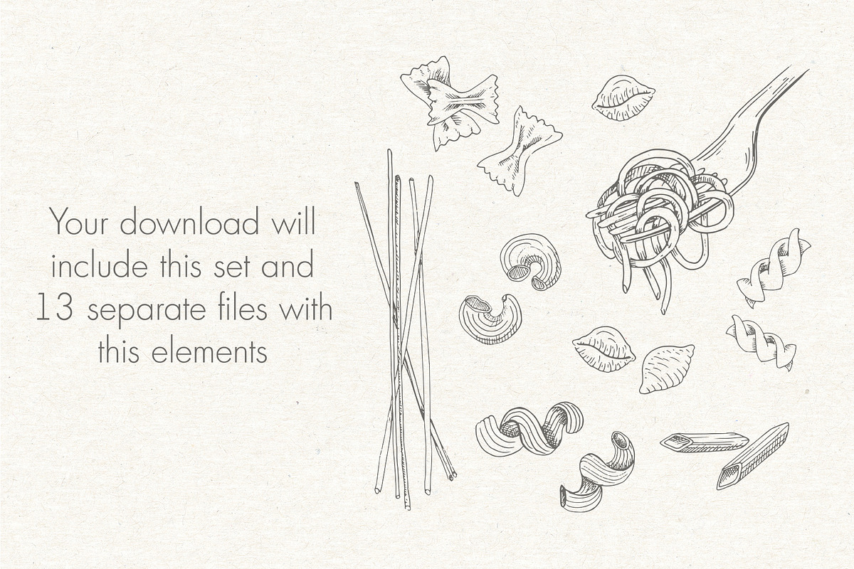 Pasta. Sketches and patterns, an Object Graphic by Canatic (Photo 2 of 6)