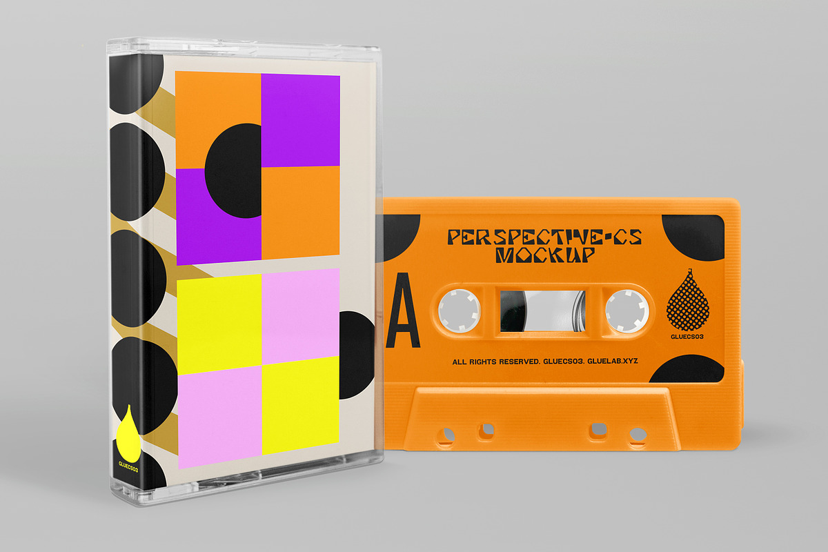 Perspective Cassette Mockup, a Packaging Mockup by Glue Lab (Photo 1 of 4)