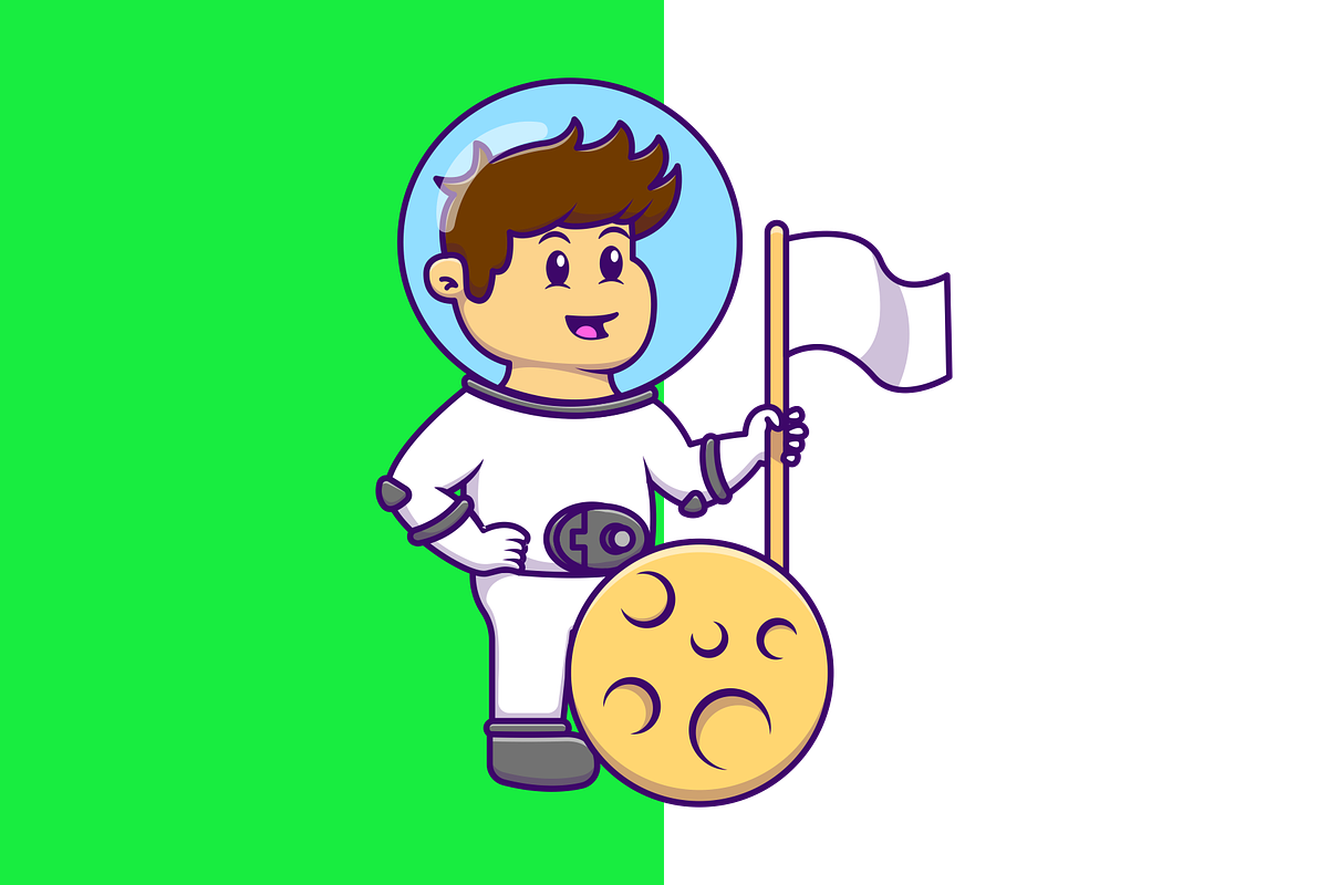 Young Astronaut Holding Flag, a Person Illustration by Artstorystudio (Photo 2 of 3)