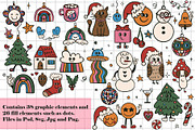 Groovy Chritmas Pack, a Seasonal Illustration by DeniDiaz (Thumbnail 10 of 10)