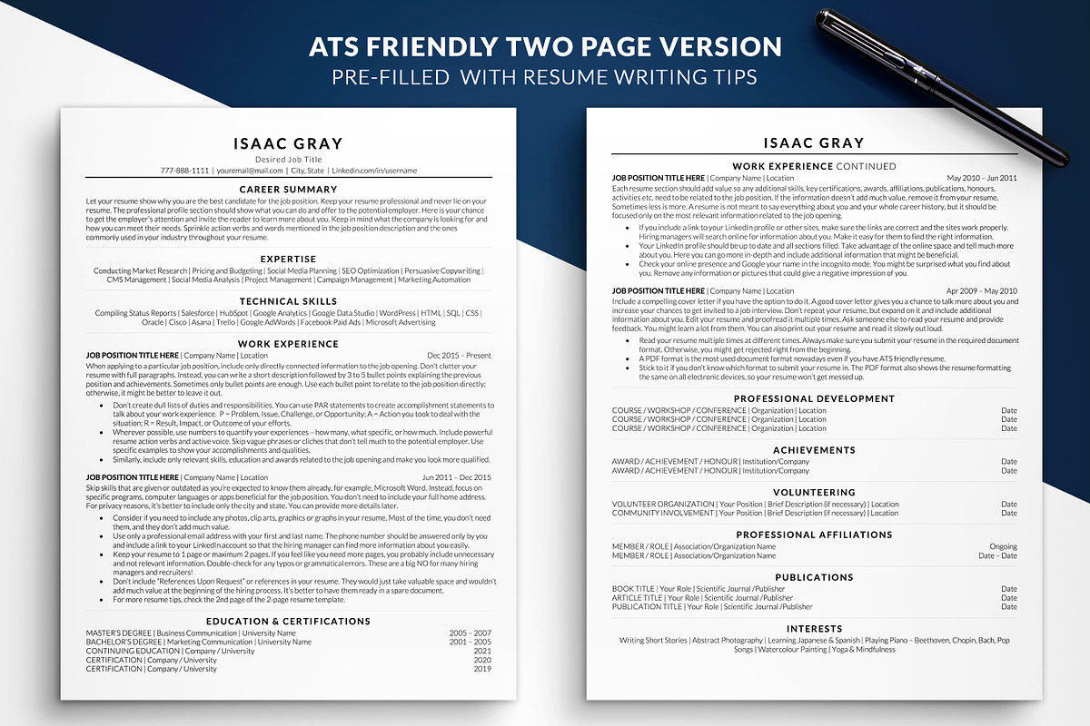 ATS Resume Template Word Mac Pages, a Resume Template by BestResumes.Co (Photo 3 of 9)
