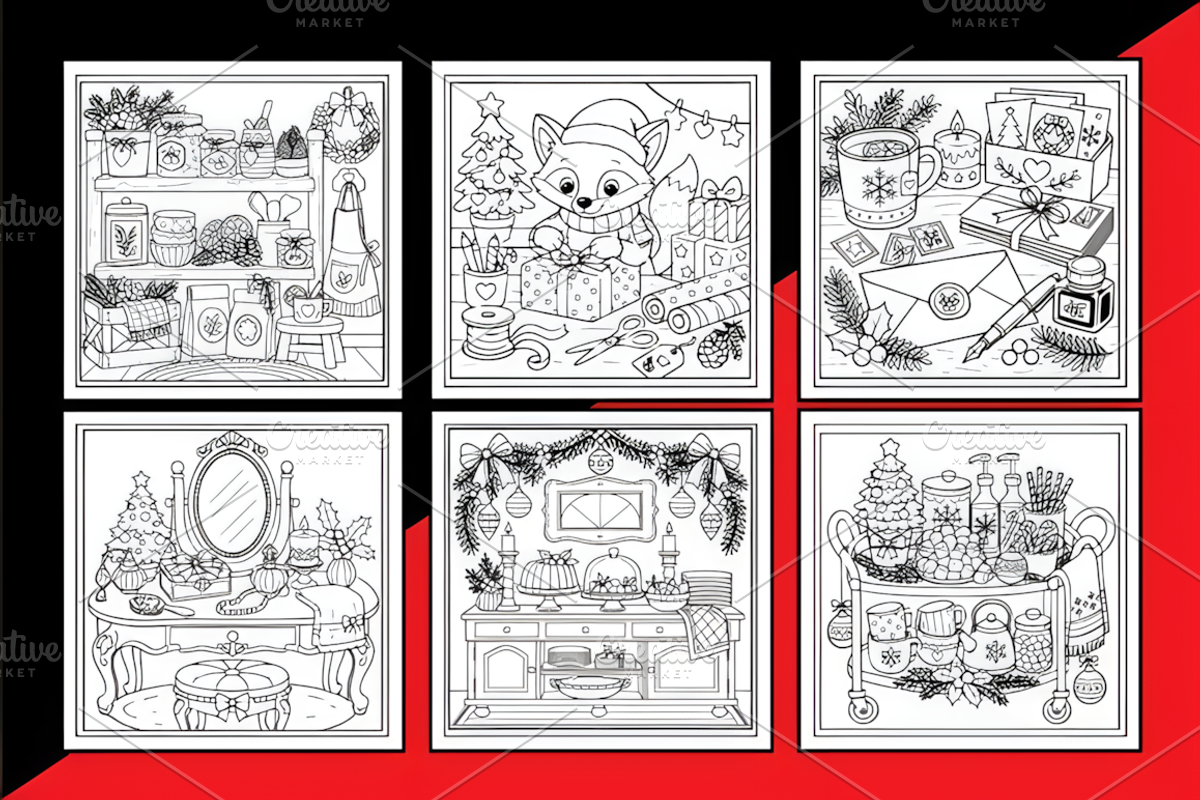 Cozy Christmas Bold Easy Coloring, a Seasonal Illustration by Design Station (Photo 2 of 5)