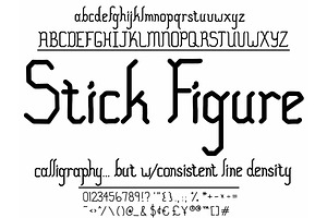 Font Stick Figure Calligraphy Lines