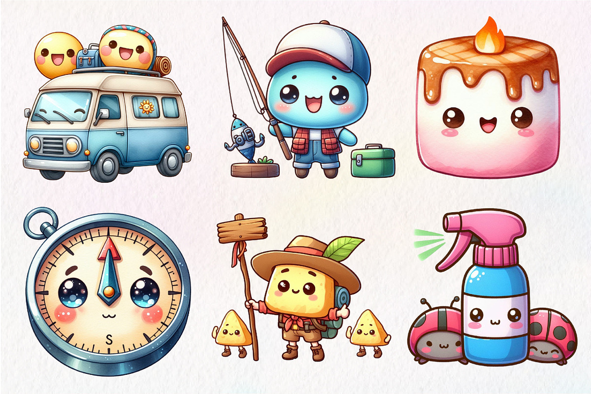 Kawaii Camping Clipart, an Illustration by Dream Creation (Photo 5 of 7)