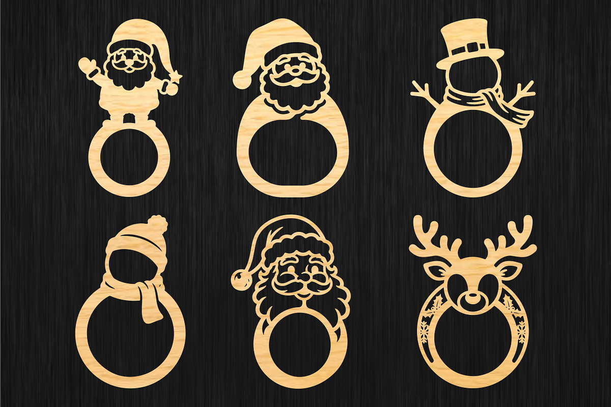 Christmas Napkin Rings Laser Cut SVG, an Object Graphic by DreamCafeArt (Photo 5 of 7)