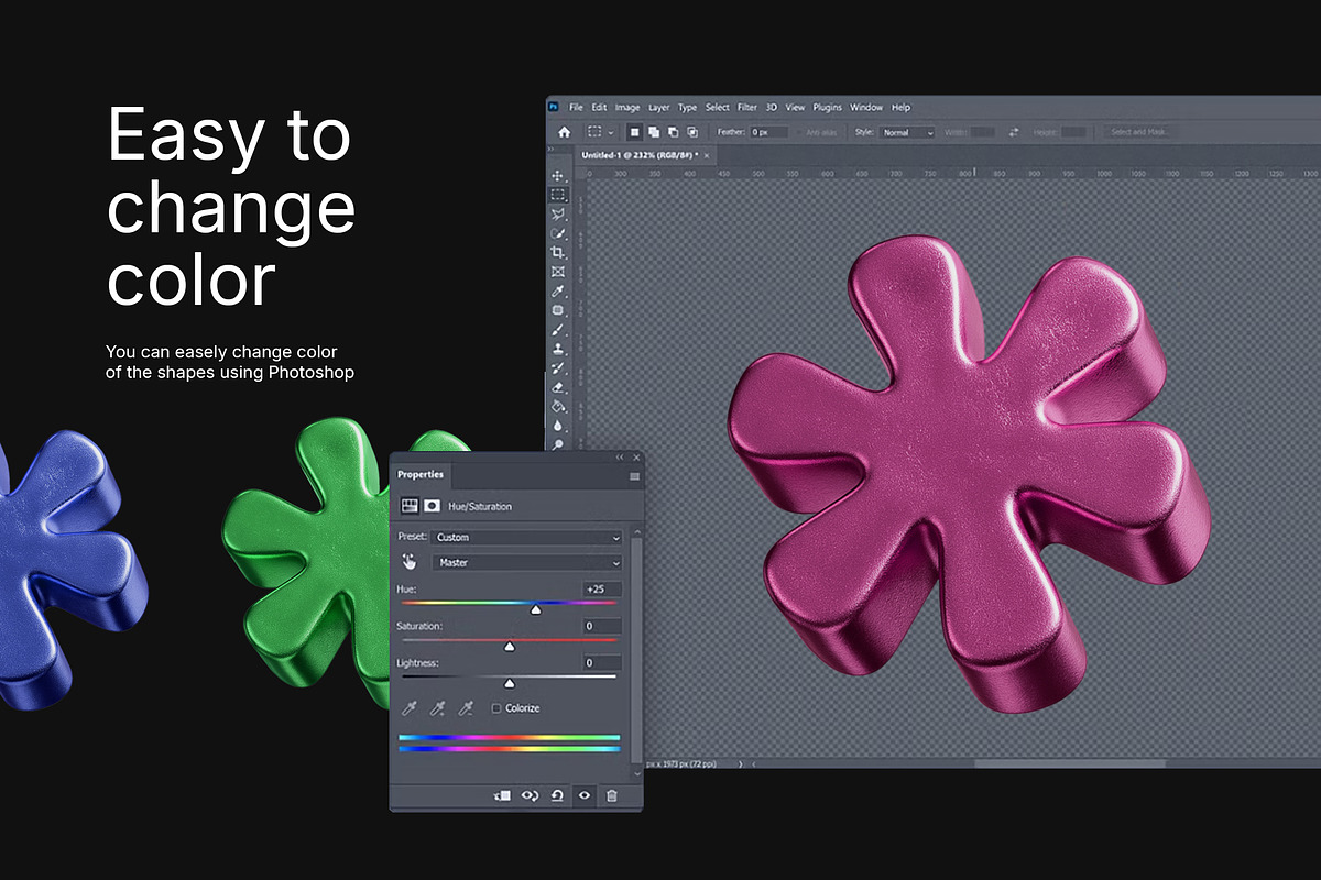 3D Abstract Metalic Shapes Icons, an Object Graphic by THE PIGGEST (Photo 5 of 5)