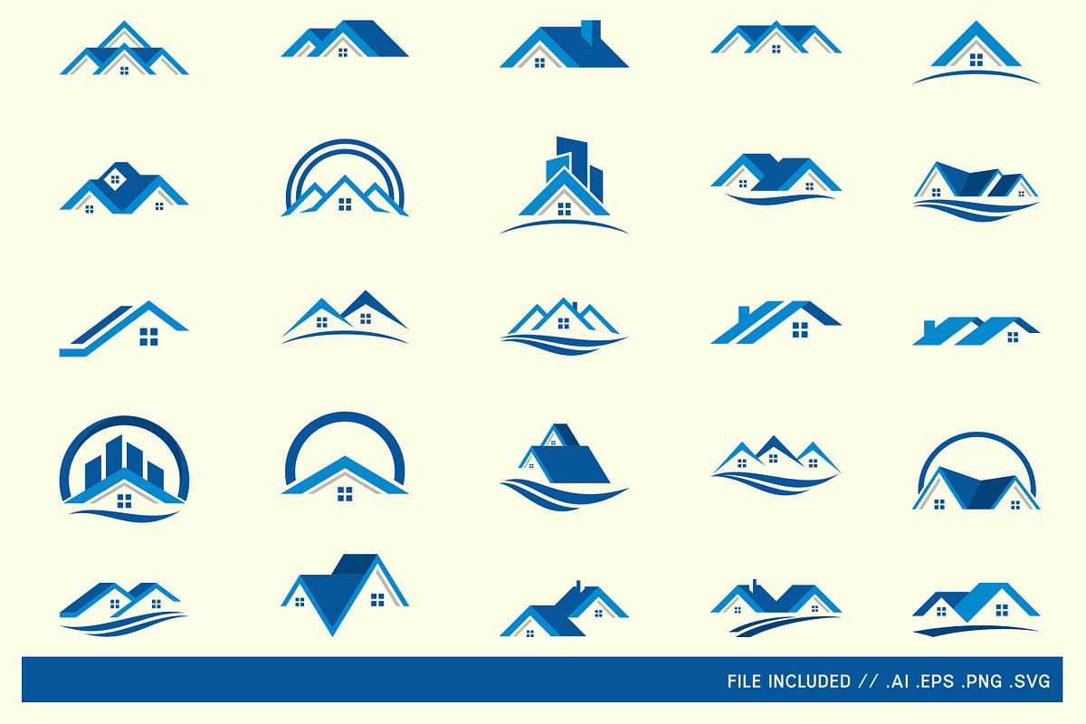 Real Estate Logo Bundle, a Solid Icon by Tekuni (Photo 10 of 12)
