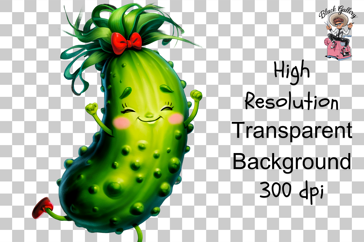 Cute Cucumber PNG Bundle, a Graphic by Clipart Bloom (Photo 9 of 11)