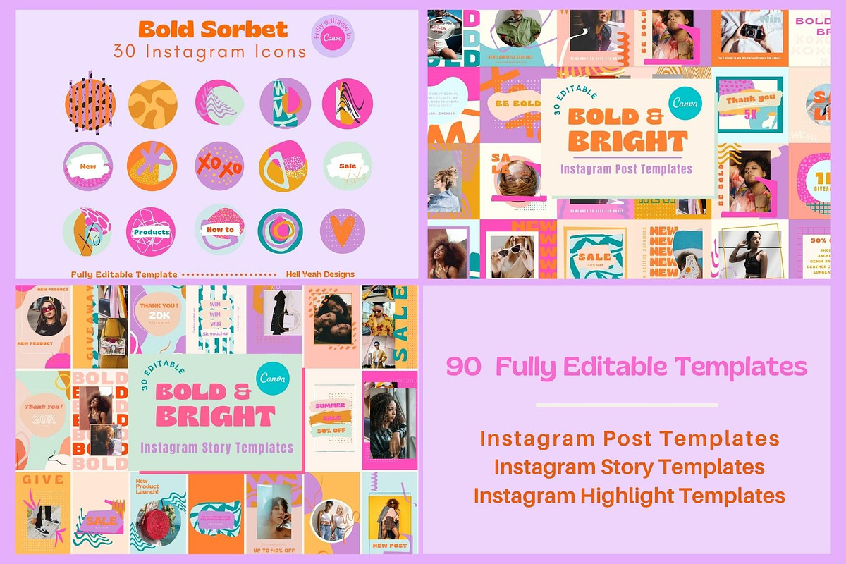 Bold Instagram Bundle Templates, a Social Media Template by ...