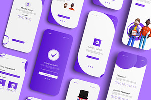 Online Class Mobile UI Layout, an UI Kit Template by CreativeShaper