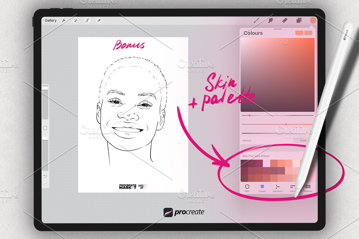 Arfican American Woman Stamp Brushes, a Brush Add-On by Procreate Market (Photo 8 of 9)