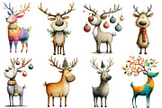 Quirky Christmas Reindeer Clip Art, an Illustration by Designworld (Thumbnail 3 of 4)