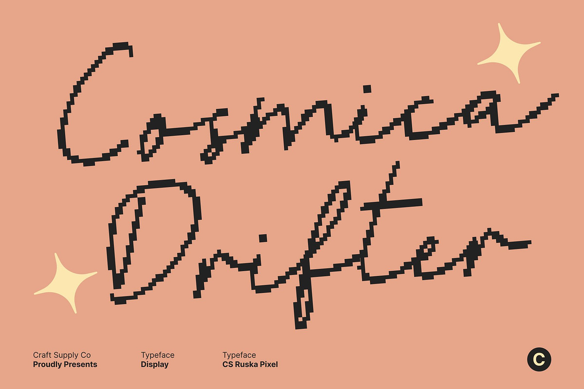 CS Ruska Pixel, a Script Font by Craft Supply Co. (Photo 5 of 8)