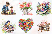 Garden Mother's Day Watercolor Clipa, an Illustration by RobertsArt (Thumbnail 2 of 7)