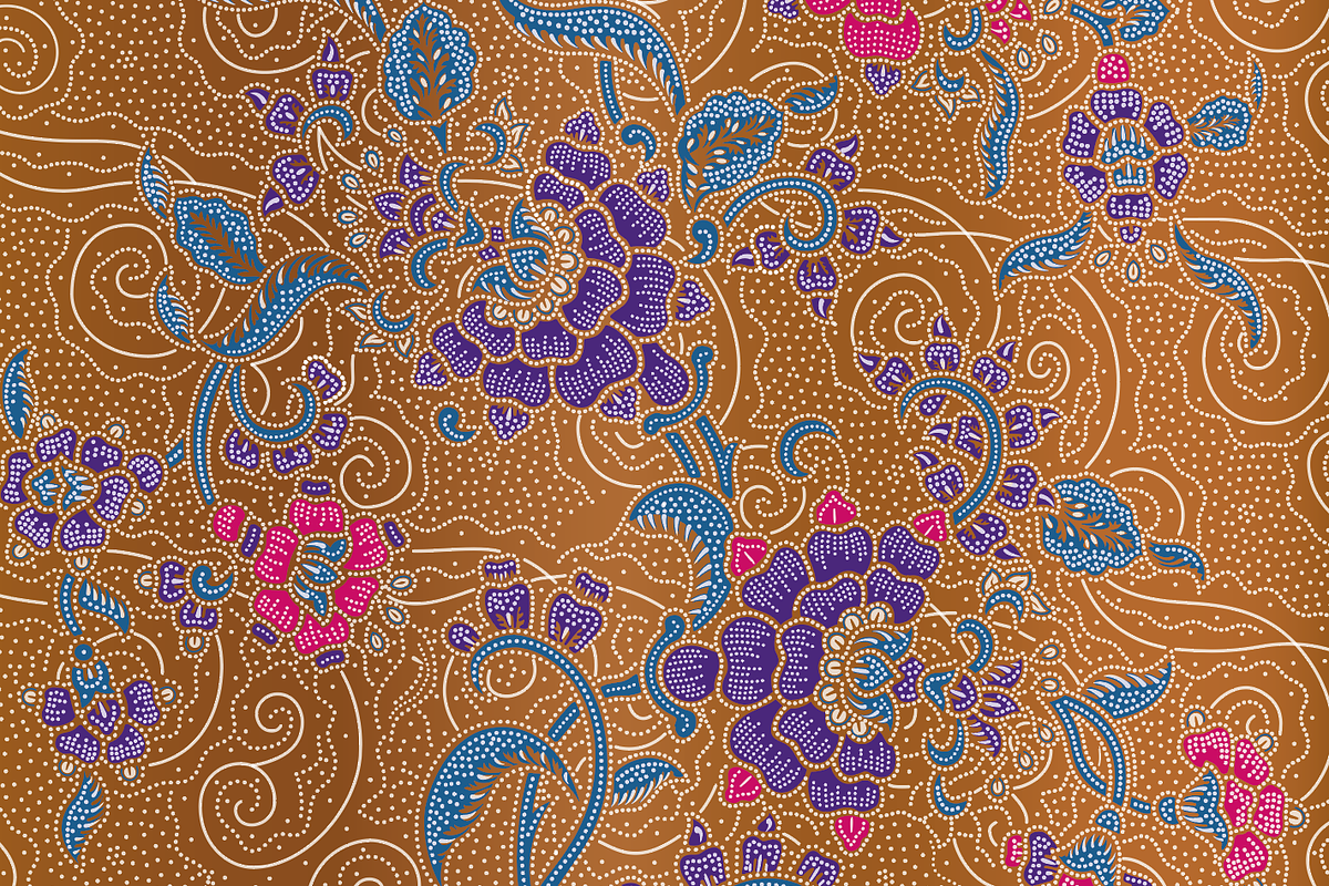 Seamless batik pattern floral vector, a Decorative Illustration by misign