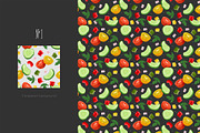 Tomatoes Vector Patterns, a Food Illustration by AKOMIX (Thumbnail 2 of 6)