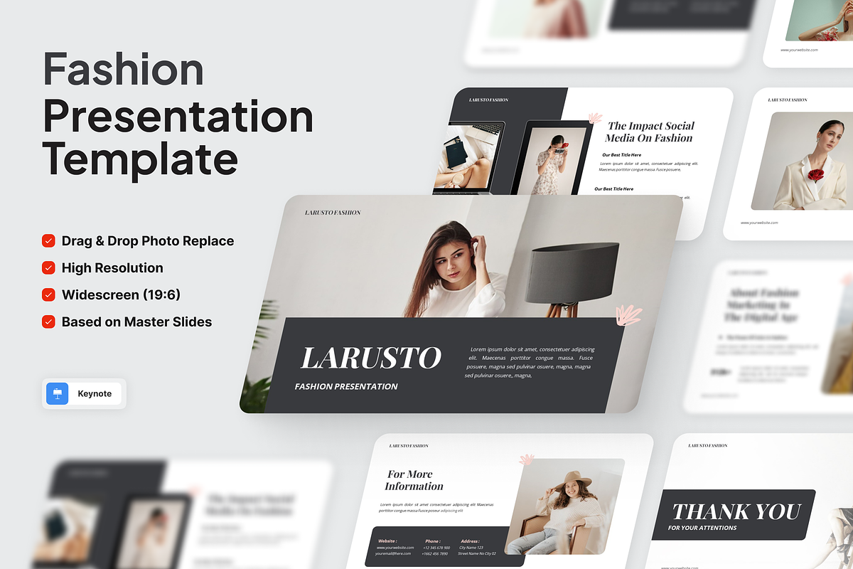 Larusto - Fashion Keynote, a Presentation Template by SquidPixey (Photo 1 of 6)