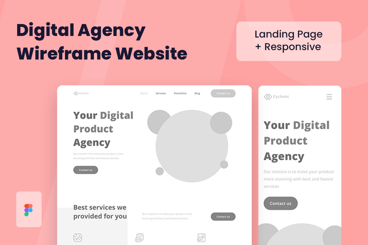 Digital Agency Wireframe Website, a Wireframe Template by INSPR STD (Photo 1 of 6)