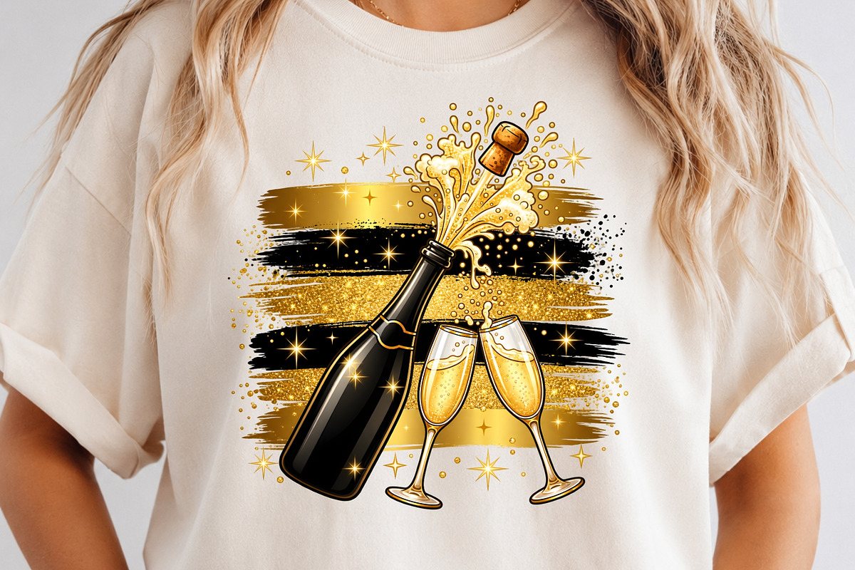 New Year Champagne Celebration PNG, an Object Graphic by Zahyl Studio (Photo 2 of 7)