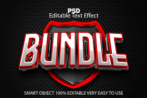 Bundle Metallic 3D Text Effect PSD, a Layer Style Add-On by Design Fly