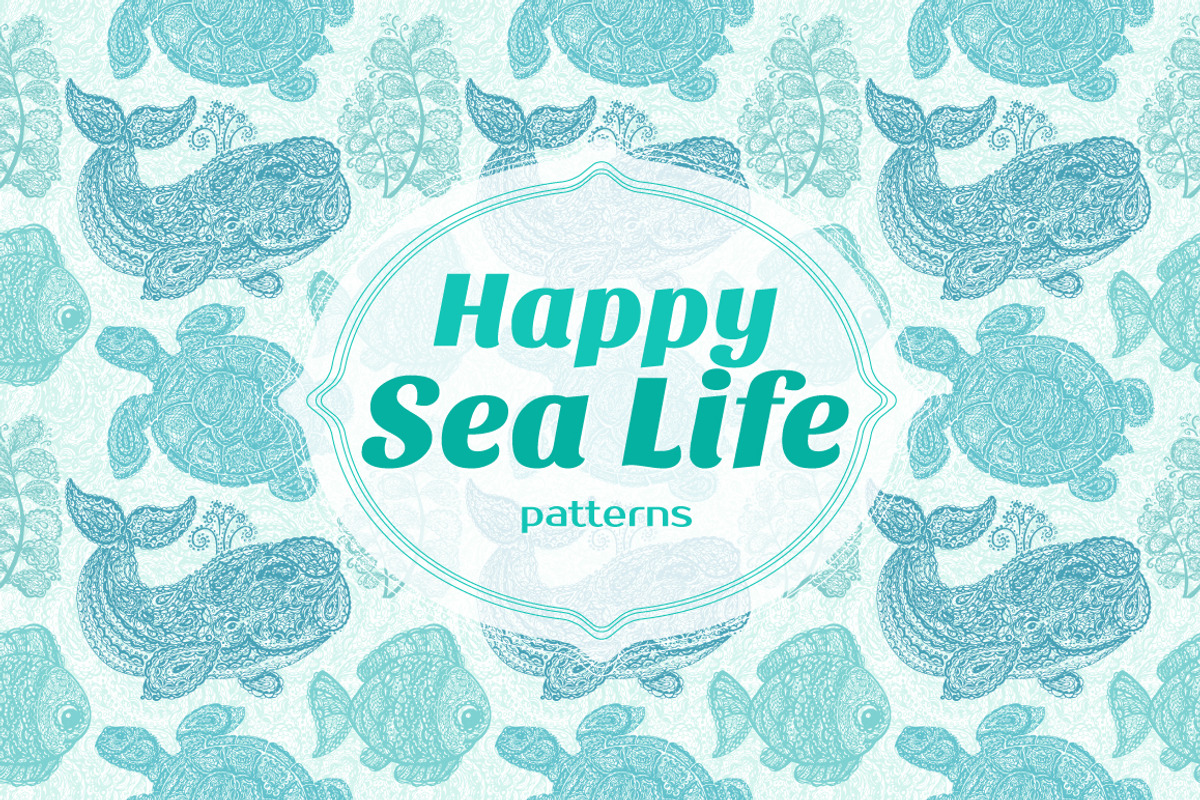 Happy SEA Life, a Pattern Graphic by ekaart (Photo 1 of 5)