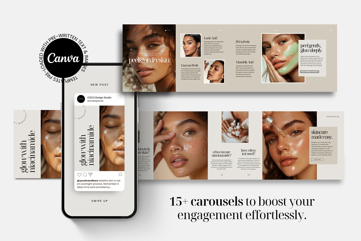 650 Skincare Social Media Templates, a Social Media Template by COCO Designs (Photo 12 of 16)