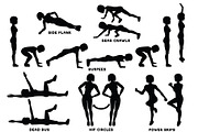 Sport exercises black collection, a Healthcare Illustration by tamara.comotomka (Thumbnail 2 of 8)