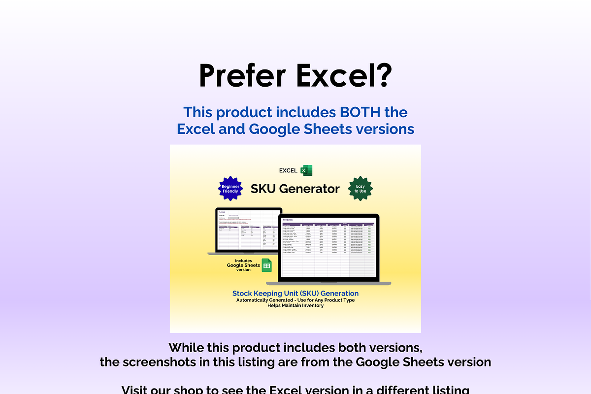 SKU Generator - Google Sheets, an App Template by Ardent Workshop (Photo 4 of 5)