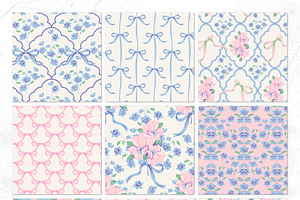 Coquette Vector Flower Patterns