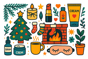 Christmas-themed illustration featur, an Illustration by Dvoevnore photos