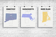 U.S. State Maps Line Art Poster set1, an Illustration by MaximGertsen (Thumbnail 3 of 7)