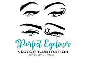 Perfect Eyeliner Vector Illustration, an Illustration by esylvia (Thumbnail 1 of 3)