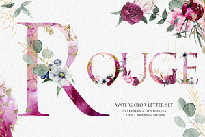 Winter Floral Alphabet Letter