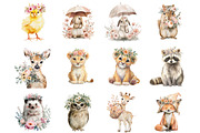 Floral Spring Animals Clipart Bundle, an Illustration by DreamArtGraphic (Thumbnail 4 of 4)