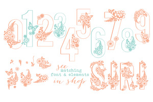 Siri Floral Numbers Font
