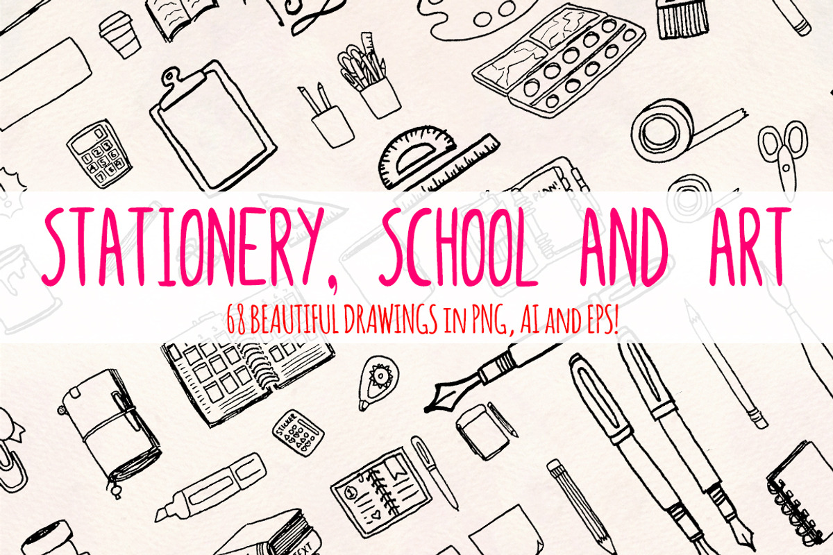 68 Stationery, School + Art Vectors, a Decorative Illustration by Violet LeBeaux (Photo 3 of 3)