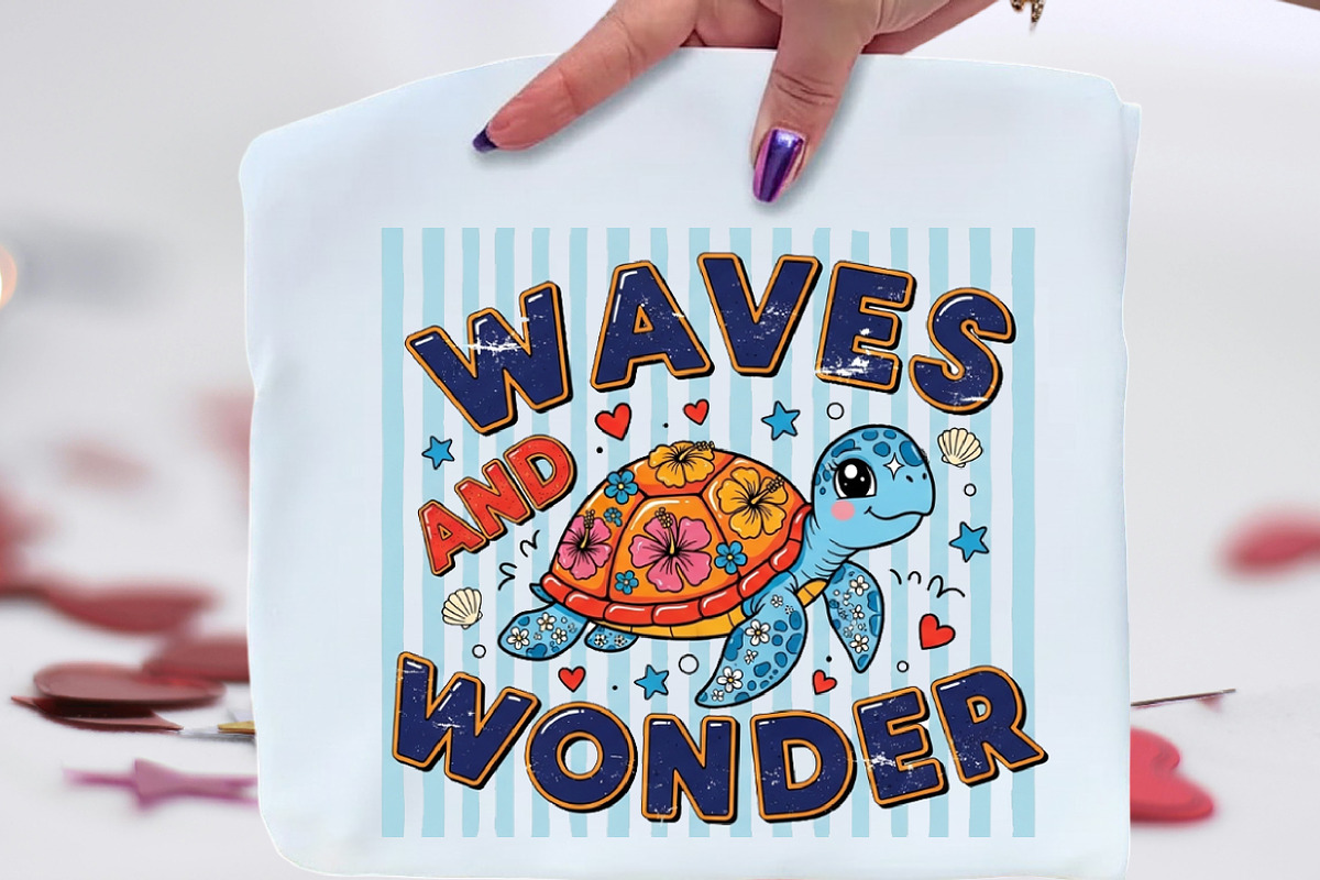 Waves and Wonder Turtle Summer PNG, an Illustration by CraftArtStudio (Photo 1 of 4)