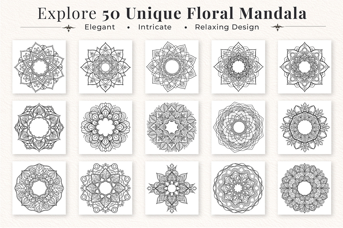 50 Floral Mandala Vectors Bundle, a Decorative Illustration by Papatongartist (Photo 2 of 6)
