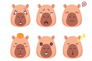 Cute Capybara Character Emoji Set, an Emoji Icon by PsychocheArt (Thumbnail 3 of 3)