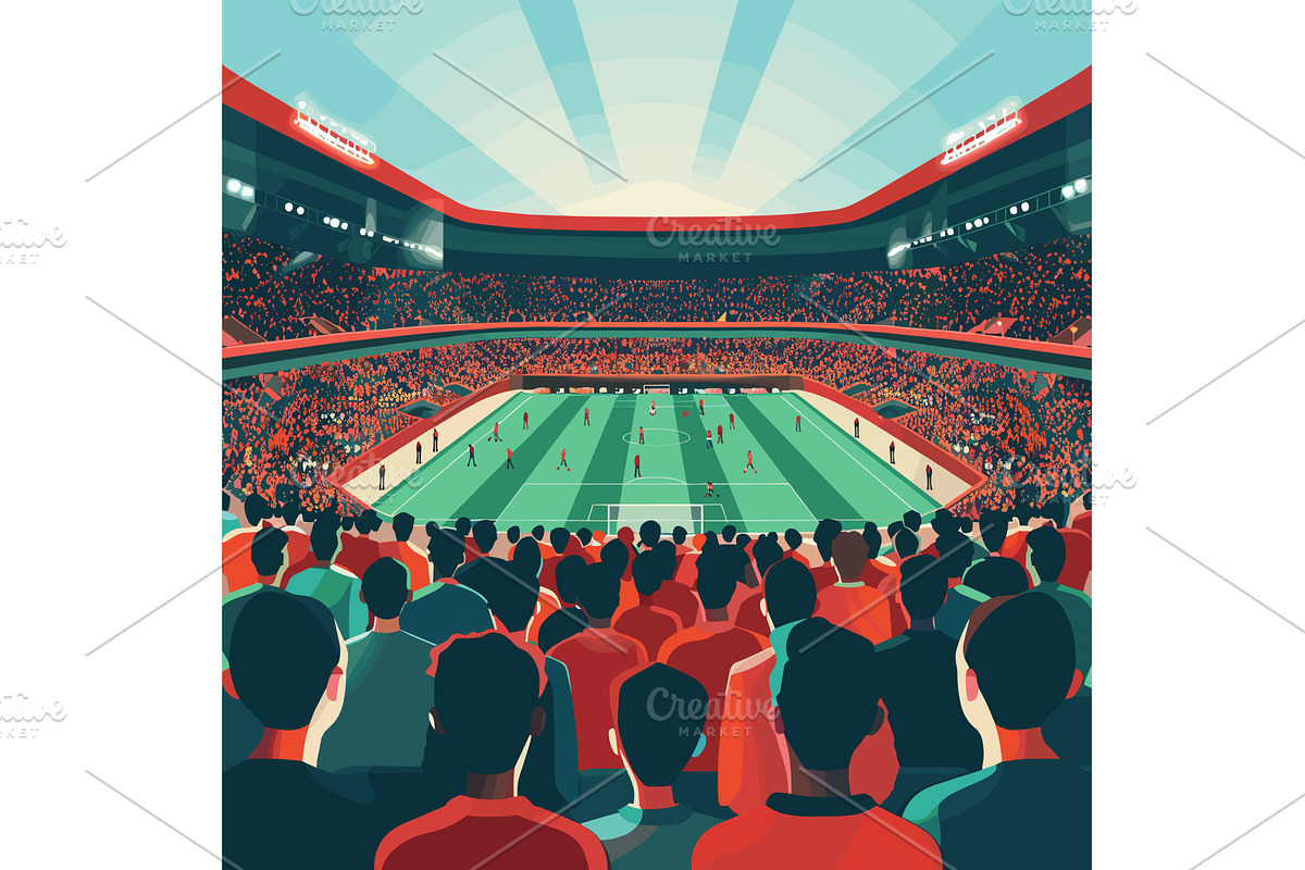 Crowded football stadium, a Sport Illustration by Vectorstockersland