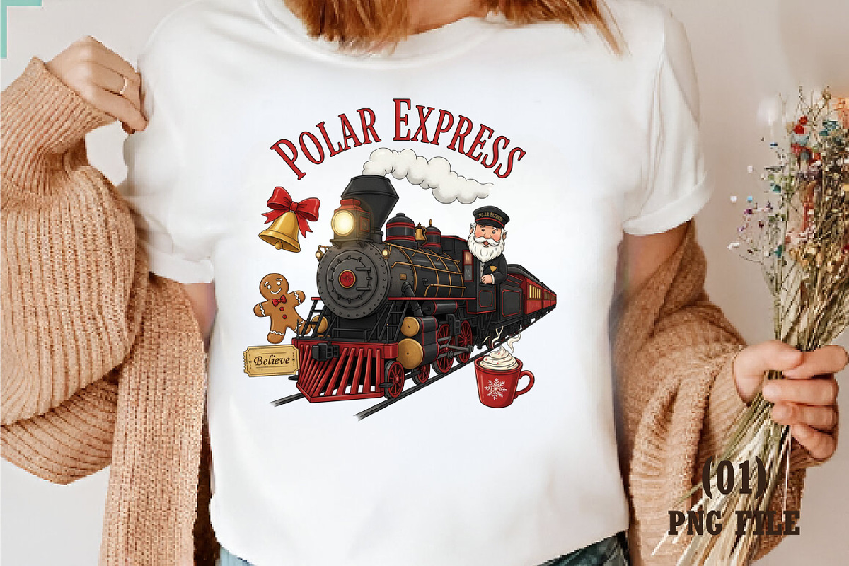 Christmas Train Conductor Design, an Illustration by DreamArtGraphic (Photo 1 of 5)