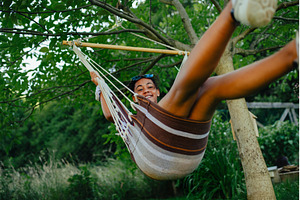 Teenage girl outdoors in garden, a Person Photo by HalfPoint