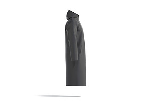 Black Waterproof Rain Coat 3D Model