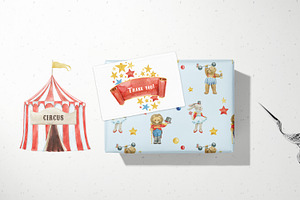 Toy Animal Circus Watercolor Clipart