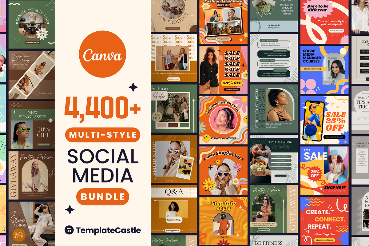 4,400+ Social Media Templates Bundle, a Templates & Theme by TemplateCastleStore (Photo 1 of 9)