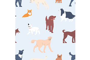 Funny pets seamless pattern, an Animal Illustration by Valerie Bodnar